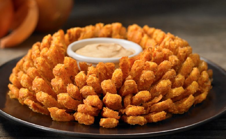 Bloomin onion with sauce in the center